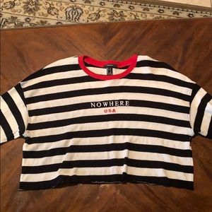 Striped cropped sweater